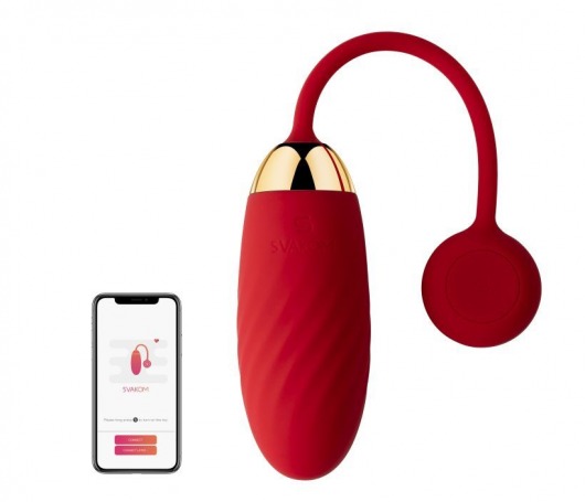 Красное виброяйцо Ella с управлением через смартфон - Svakom