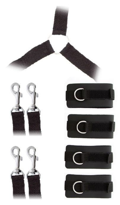 Комплект наручников и поножей LUXURIOUS BED RESTRAINT CUFF SET - Blush Novelties - купить с доставкой в Нижнем Новгороде