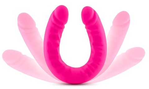 Розовый двусторонний фаллоимитатор 18 inch Silicone Slim Double Dong - 45,7 см. - Blush Novelties