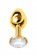 Золотистая маленькая анальная втулка с прозрачным кристаллом - 6 см. - ToyFa - купить с доставкой в Нижнем Новгороде