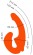 Оранжевый анатомический страпон с вибрацией - Главсексмаг - купить с доставкой в Нижнем Новгороде