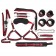 Черно-красный набор БДСМ: наручники, оковы, ошейник с поводком, кляп, маска, плеть, лиф - Bior toys - купить с доставкой в Нижнем Новгороде