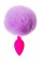 Розовая анальная втулка Sweet bunny с сиреневым пушистым хвостиком - ToyFa
