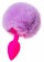 Розовая анальная втулка Sweet bunny с сиреневым пушистым хвостиком - ToyFa