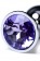 Серебристая конусовидная анальная пробка с фиолетовым кристаллом - 7 см. - ToyFa - купить с доставкой в Нижнем Новгороде