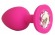 Ярко-розовая анальная пробка с прозрачным кристаллом - 9,5 см. - Bior toys - купить с доставкой в Нижнем Новгороде