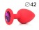 Красная анальная пробка с фиолетовым кристаллом - 9,5 см. - Bior toys - купить с доставкой в Нижнем Новгороде