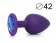Фиолетовая анальная пробка с синим кристаллом - 9,5 см. - Bior toys - купить с доставкой в Нижнем Новгороде