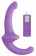 Фиолетовый безремневой вибрострапон с пультом управления Vibrating Silicone Strapless Strapon - Shots Media BV - купить с доставкой в Нижнем Новгороде