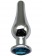Серебристая анальная пробка с голубым кристаллом - 13 см. - Eroticon - купить с доставкой в Нижнем Новгороде