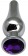 Серебристая анальная пробка с фиолетовым кристаллом - 13 см. - Eroticon - купить с доставкой в Нижнем Новгороде