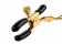 Чёрные с золотом зажимы на соски Gold Chain Nipple Clamps - Pipedream - купить с доставкой в Нижнем Новгороде