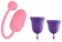 Подарочный набор: розовый тренажер Кегеля Magic Kegel Coach и фиолетовые менструальные чаши - Magic Motion