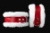 Бело-красные наручники из натуральной кожи с нежным мехом - Джага-Джага - купить с доставкой в Нижнем Новгороде