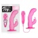 Розовый вибратор с клиторальным стимулятором BUNNY ICY - 18 см. - NMC купить в Нижнем Новгороде с доставкой в Orgasmix.ru Розовый вибратор с клиторальным стимулятором BUNNY ICY - 18 см. - NMC