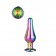 Радужная анальная пробка с кристаллом Coloured Pleasure Plug S - 9 см. - Dream Toys
