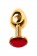 Малая золотистая анальная втулка с красным кристаллом - 6 см. - ToyFa - купить с доставкой в Нижнем Новгороде