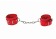 Красные кожаные наручники с заклёпками - Shots Media BV - купить с доставкой в Нижнем Новгороде