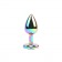 Радужная металлическая пробка Rainbow Heart Butt Plug - 7,1 см. - Chisa