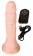 Телесный вибратор на присоске с пультом ДУ Bendable RC Vibrator - 21,5 см. - Orion