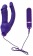 Фиолетовый анально-вагинальный вибратор с выносным блоком управления - 16 см. - Orion