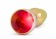 Золотистая анальная пробка-ёлочка с красным кристаллом - 11,5 см. - Shots Media BV - купить с доставкой в Нижнем Новгороде