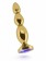 Золотистая анальная пробка-ёлочка с фиолетовым кристаллом - 14 см. - Shots Media BV - купить с доставкой в Нижнем Новгороде