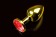 Маленькая золотистая анальная пробка с круглым кончиком и красным кристаллом - 7 см. - Пикантные штучки - купить с доставкой в Нижнем Новгороде