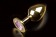 Большая золотая анальная пробка с закругленным кончиком и розовым кристаллом - 9 см. - Пикантные штучки - купить с доставкой в Нижнем Новгороде