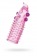 Гелевая розовая насадка с шариками, шипами и усиком - 11 см. - Toyfa Basic - в Нижнем Новгороде купить с доставкой