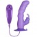 Фиолетовый вибратор с клиторальным отростком и присоской PURRFECT SILICONE SUCTION CUP DUO VIBE - 18 см. - Dream Toys