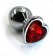 Серебристая алюминиевая анальная пробка с красным кристаллом-сердцем - 6 см. - Kanikule - купить с доставкой в Нижнем Новгороде