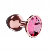 Пробка цвета розового золота с малиновым кристаллом Diamond Ruby Shine L - 8,3 см. - Lola toys - купить с доставкой в Нижнем Новгороде