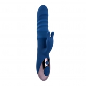 Синий вибратор-кролик The Ringer с функцией поступательных движений - 23,8 см. - Evolved
