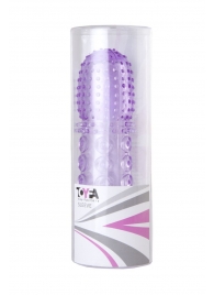 Насадка гелевая фиолетовая с точками, шипами и наплывами - 13,5 см. - Toyfa Basic - в Нижнем Новгороде купить с доставкой