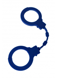 Синие силиконовые наручники  Штучки-дрючки - Штучки-дрючки - купить с доставкой в Нижнем Новгороде
