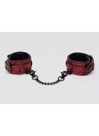Красно-черные наручники Reversible Faux Leather Wrist Cuffs - Fifty Shades of Grey - купить с доставкой в Нижнем Новгороде