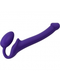 Фиолетовый безремневой страпон Silicone Bendable Strap-On - size S - Strap-on-me - купить с доставкой в Нижнем Новгороде