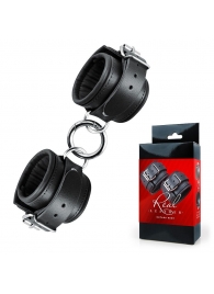 Черные широкие кожаные наручники - Notabu - купить с доставкой в Нижнем Новгороде