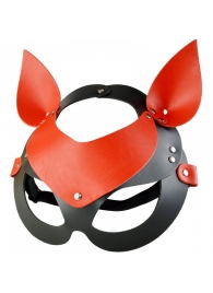 Красно-черная кожаная маска «Кошечка» - Sitabella - купить с доставкой в Нижнем Новгороде