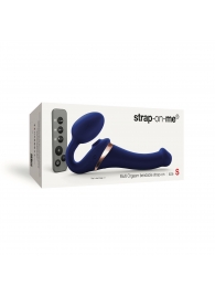 Синий безремневой страпон Multi Orgasm Size S с клиторальной стимуляцией - Strap-on-me - купить с доставкой в Нижнем Новгороде