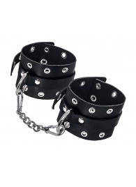 Черные кожаные однослойные наручники с люверсами - Pecado - купить с доставкой #SOTBIT_REGIONS_UF_V_REGION_NAME#