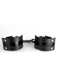 Чёрные наручники с вставкой «Пятница» - Sitabella - купить с доставкой в Нижнем Новгороде