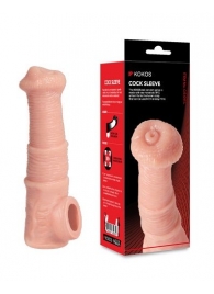 Телесная фантазийная насадка на член Cock Sleeve Size M - KOKOS - #SOTBIT_REGIONS_UF_V_REGION_NAME# купить с доставкой