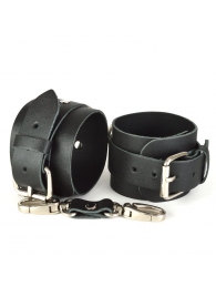 Черные кожаные наручники с пряжками IDEAL - Sitabella - купить с доставкой в Нижнем Новгороде
