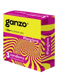 Презервативы с анестетиком для продления удовольствия Ganzo Long Love - 3 шт. - Ganzo - купить с доставкой в Нижнем Новгороде
