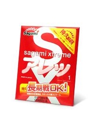 Утолщенный презерватив Sagami Xtreme FEEL LONG с точками - 1 шт. - Sagami - купить с доставкой в Нижнем Новгороде