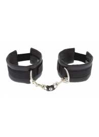 Чёрные полиуретановые наручники Luxurious Handcuffs - Blush Novelties - купить с доставкой в Нижнем Новгороде