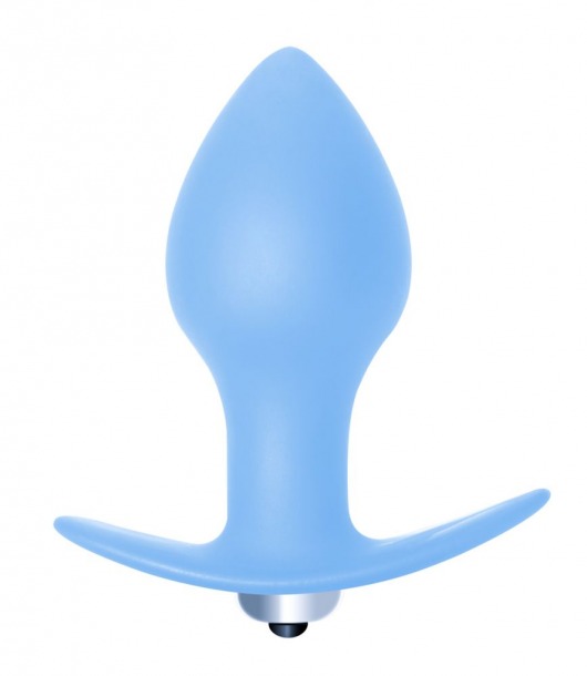 Голубая анальная вибропробка Bulb Anal Plug - 10 см. - Lola Games