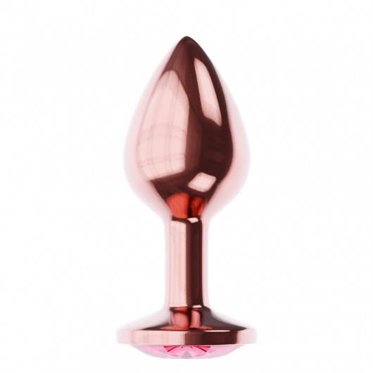 Пробка цвета розового золота с малиновым кристаллом Diamond Ruby Shine L - 8,3 см. - Lola Games - купить с доставкой в Нижнем Новгороде